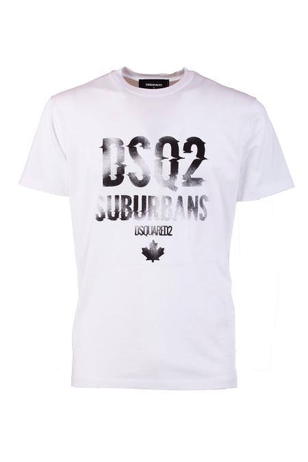 Shop DSQUARED2  T-shirt: DSQUARED2 cotton t-shirt.
Crew neck.
Short sleeves.
Lettering print on the front.
Composition: 100% Cotton.
Made in Portugal.. S74GD1219 D20014-100